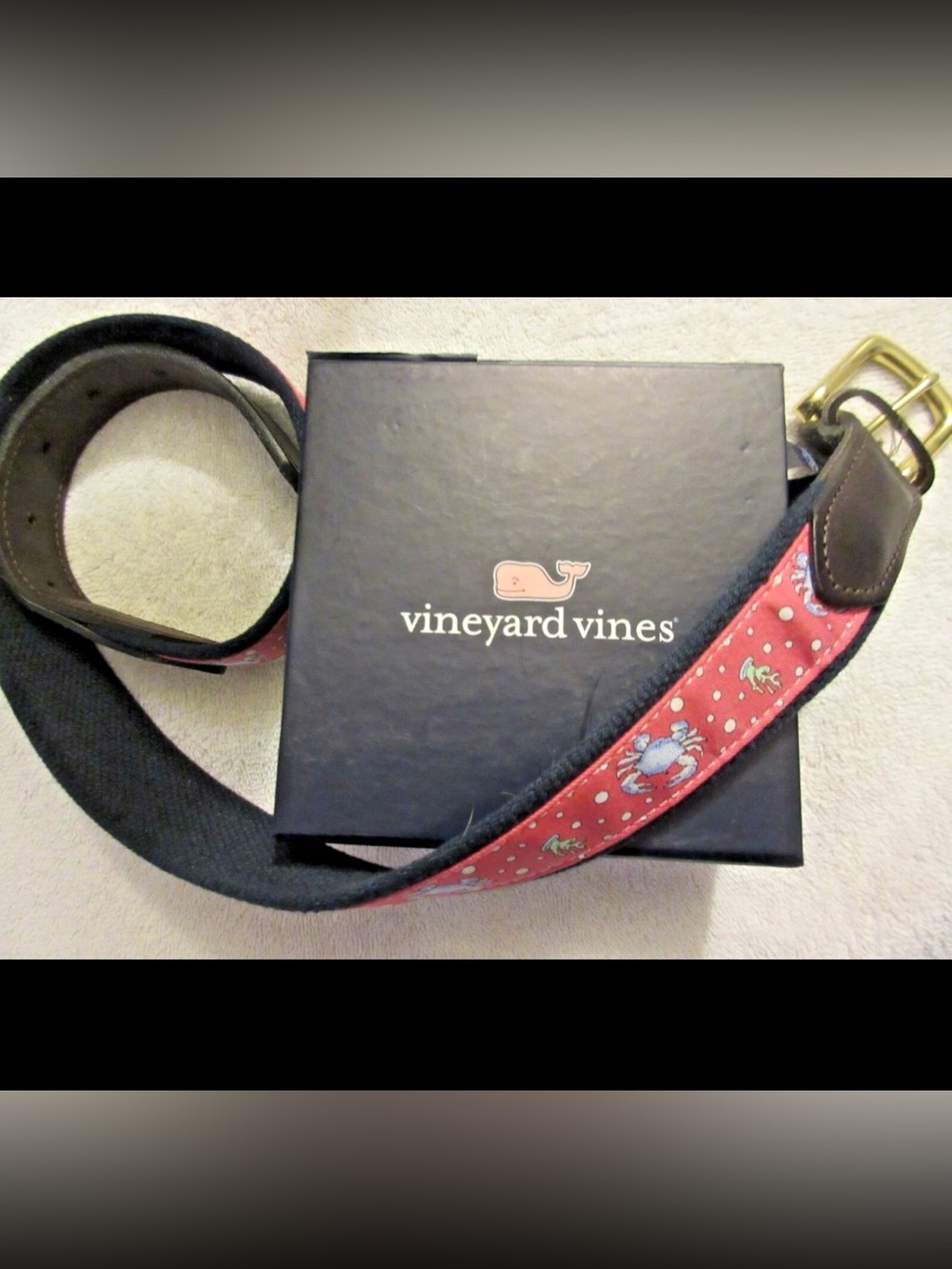 Vineyard vines Boys' Classic Crab  Canvas Club Belt